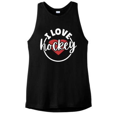 I Love Hockey Cool Gift Ladies PosiCharge Tri-Blend Wicking Tank