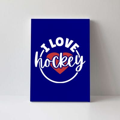 I Love Hockey Cool Gift Canvas