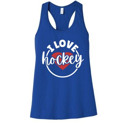 I Love Hockey Cool Gift Women's Racerback Tank