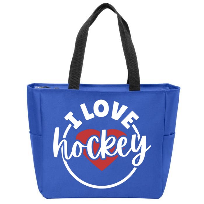 I Love Hockey Cool Gift Zip Tote Bag