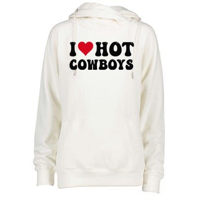 I Love Hot Cowboys I Heart Cow Funny Country Western Womens Funnel Neck Pullover Hood