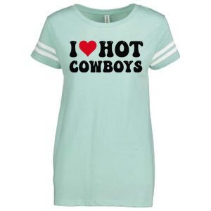 I Love Hot Cowboys I Heart Cow Funny Country Western Enza Ladies Jersey Football T-Shirt