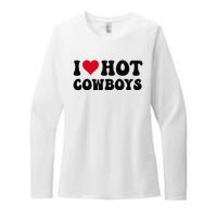 I Love Hot Cowboys I Heart Cow Funny Country Western Womens CVC Long Sleeve Shirt