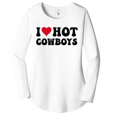 I Love Hot Cowboys I Heart Cow Funny Country Western Women's Perfect Tri Tunic Long Sleeve Shirt