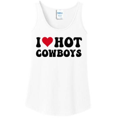 I Love Hot Cowboys I Heart Cow Funny Country Western Ladies Essential Tank