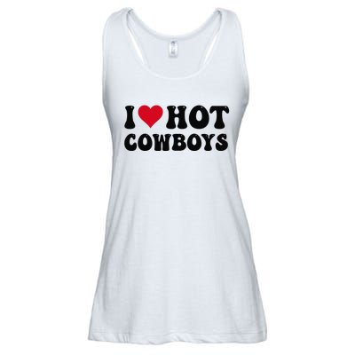 I Love Hot Cowboys I Heart Cow Funny Country Western Ladies Essential Flowy Tank