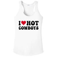 I Love Hot Cowboys I Heart Cow Funny Country Western Ladies PosiCharge Competitor Racerback Tank