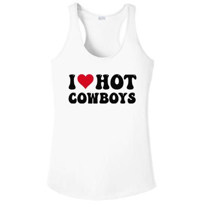 I Love Hot Cowboys I Heart Cow Funny Country Western Ladies PosiCharge Competitor Racerback Tank