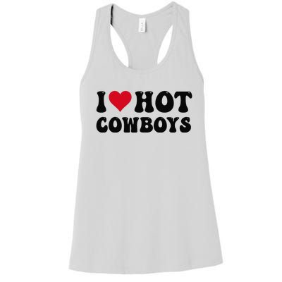 I Love Hot Cowboys I Heart Cow Funny Country Western Women's Racerback Tank