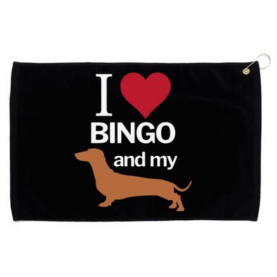 I Love Heart Bingo And My Weiner Dog Dachshund Funny Grommeted Golf Towel