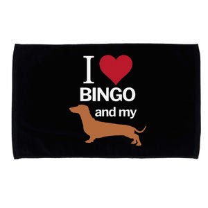 I Love Heart Bingo And My Weiner Dog Dachshund Funny Microfiber Hand Towel