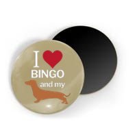 I Love Heart Bingo And My Weiner Dog Dachshund Funny Magnet