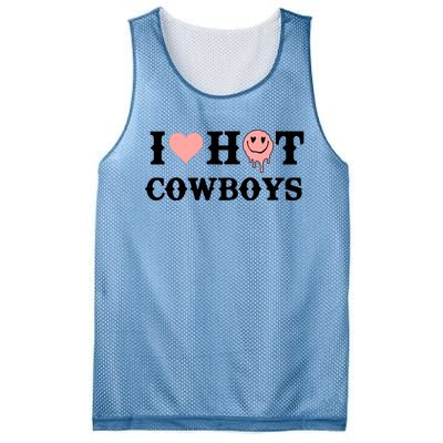 I Love Hot Cowboys Smile Happy Face Mesh Reversible Basketball Jersey Tank