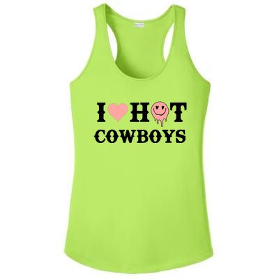 I Love Hot Cowboys Smile Happy Face Ladies PosiCharge Competitor Racerback Tank