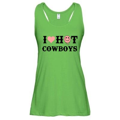 I Love Hot Cowboys Smile Happy Face Ladies Essential Flowy Tank