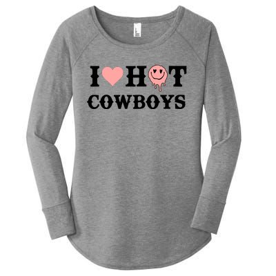 I Love Hot Cowboys Smile Happy Face Women's Perfect Tri Tunic Long Sleeve Shirt