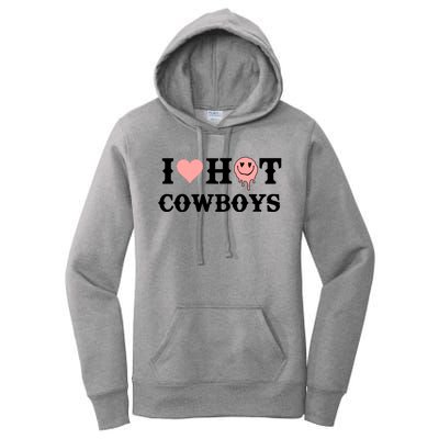 I Love Hot Cowboys Smile Happy Face Women's Pullover Hoodie