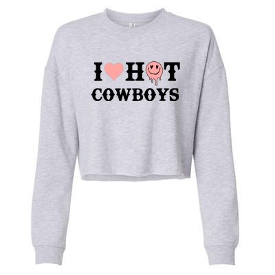 I Love Hot Cowboys Smile Happy Face Cropped Pullover Crew