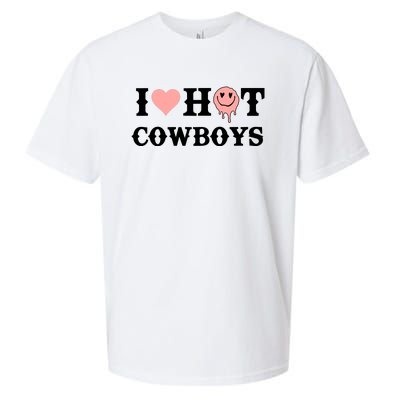 I Love Hot Cowboys Smile Happy Face Sueded Cloud Jersey T-Shirt