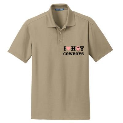 I Love Hot Cowboys Smile Happy Face Dry Zone Grid Polo