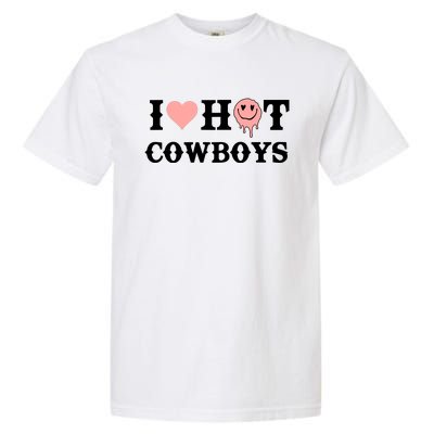 I Love Hot Cowboys Smile Happy Face Garment-Dyed Heavyweight T-Shirt