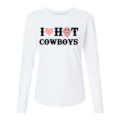 I Love Hot Cowboys Smile Happy Face Womens Cotton Relaxed Long Sleeve T-Shirt