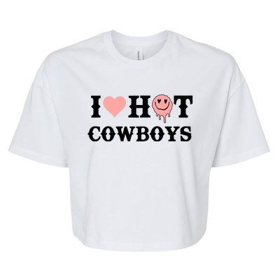 I Love Hot Cowboys Smile Happy Face Bella+Canvas Jersey Crop Tee