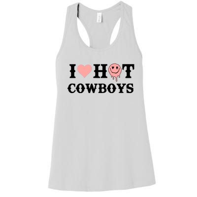 I Love Hot Cowboys Smile Happy Face Women's Racerback Tank