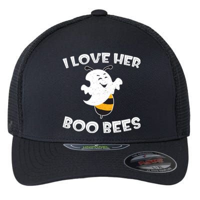 I Love Her Boo Bees Funny Gift Matching Halloween Costume Gift Funny Gift Flexfit Unipanel Trucker Cap