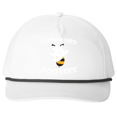 I Love Her Boo Bees Funny Gift Matching Halloween Costume Gift Funny Gift Snapback Five-Panel Rope Hat