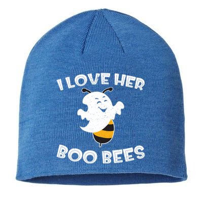 I Love Her Boo Bees Funny Gift Matching Halloween Costume Gift Funny Gift Sustainable Beanie