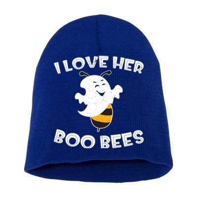 I Love Her Boo Bees Funny Gift Matching Halloween Costume Gift Funny Gift Short Acrylic Beanie