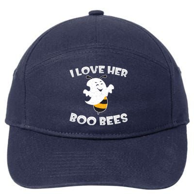 I Love Her Boo Bees Funny Gift Matching Halloween Costume Gift Funny Gift 7-Panel Snapback Hat