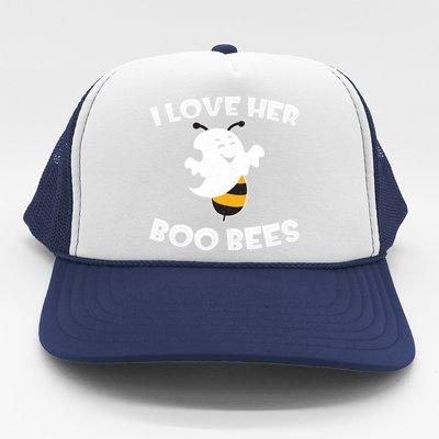 I Love Her Boo Bees Funny Gift Matching Halloween Costume Gift Funny Gift Trucker Hat