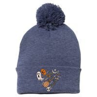 I Love Halloween Retro Spooky Heart Cute Ghost Witches Broom Pom Pom 12in Knit Beanie