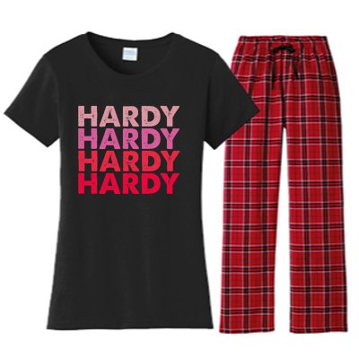 I Love H.A.R.D.Y Personalized Vintage Style Women's Flannel Pajama Set