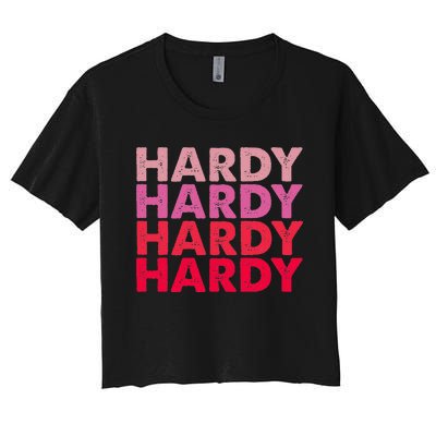 I Love H.A.R.D.Y Personalized Vintage Style Women's Crop Top Tee