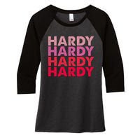 I Love H.A.R.D.Y Personalized Vintage Style Women's Tri-Blend 3/4-Sleeve Raglan Shirt