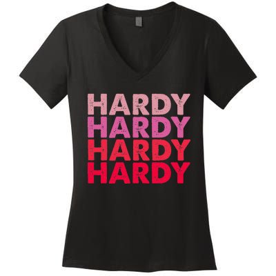 I Love H.A.R.D.Y Personalized Vintage Style Women's V-Neck T-Shirt