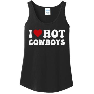 I Love Hot Cowboys I Heart Cowboys Country Western Ladies Essential Tank