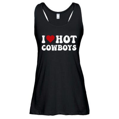 I Love Hot Cowboys I Heart Cowboys Country Western Ladies Essential Flowy Tank