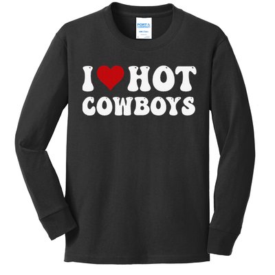 I Love Hot Cowboys I Heart Cowboys Country Western Kids Long Sleeve Shirt