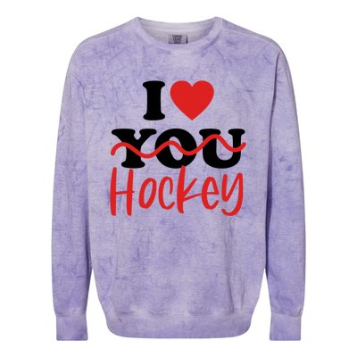 I Love Hockey Cool Gift Colorblast Crewneck Sweatshirt