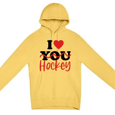 I Love Hockey Cool Gift Premium Pullover Hoodie