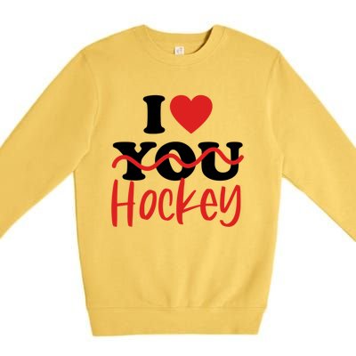 I Love Hockey Cool Gift Premium Crewneck Sweatshirt