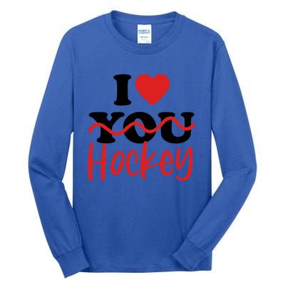 I Love Hockey Cool Gift Tall Long Sleeve T-Shirt