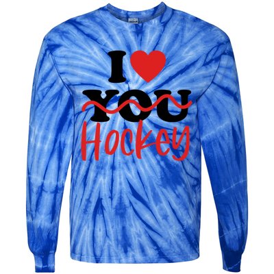 I Love Hockey Cool Gift Tie-Dye Long Sleeve Shirt