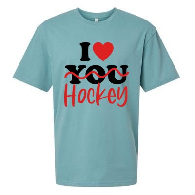 I Love Hockey Cool Gift Sueded Cloud Jersey T-Shirt