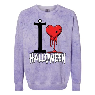 I Love Halloween Creepy Heart Retro Spooky Colorblast Crewneck Sweatshirt