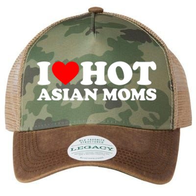 I Love Hot Asian Moms Meaningful Gift Heart Hot Moms I Love Hot Moms Cute Gift Legacy Tie Dye Trucker Hat